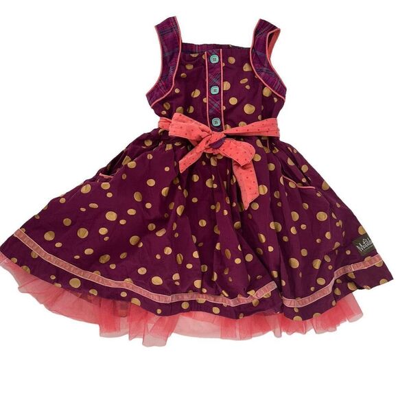 Matilda Jane Nicoletta Dress Tulle Tutu Polka Dot Friends Forever Girls Size 6 - Picture 1 of 10
